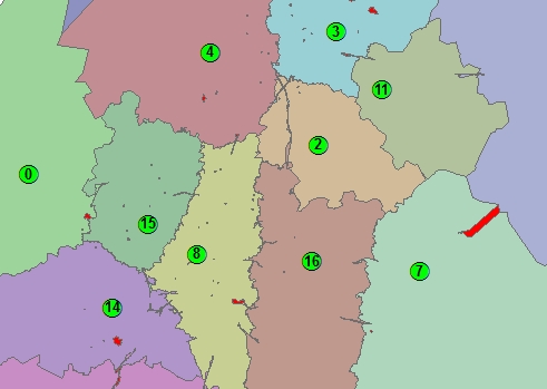 Assigned service areas - No CutOff Cost used